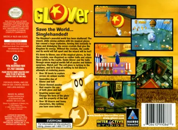 Glover (USA) (Proto) (1998-09-04) box cover back